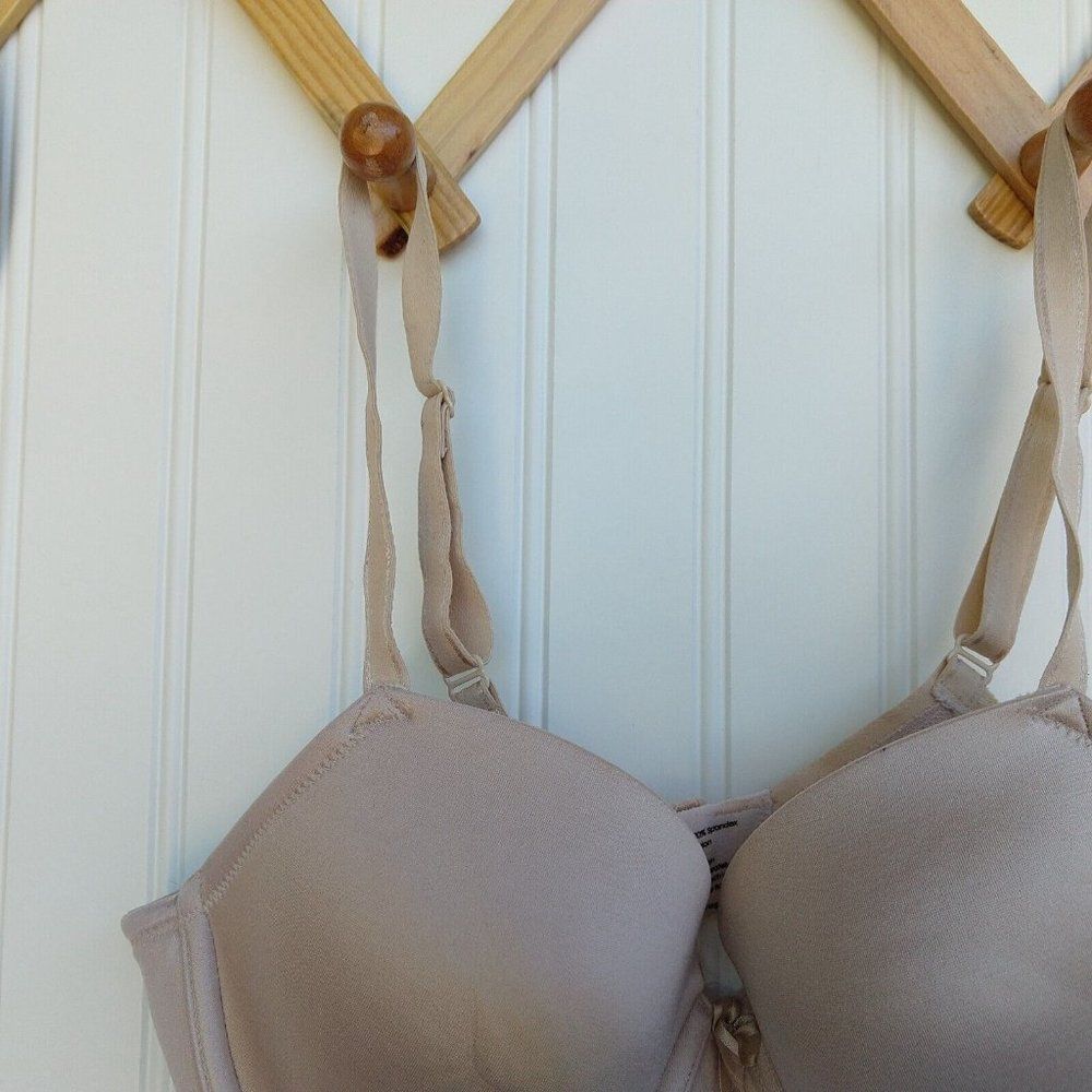 Soma Sensuous Sides Full Coverage Bra Size 32C Beige Sand Satin Underwire Lined - Picture 6 of 9
